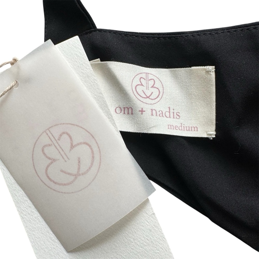 Om+Nadis Silk Maxi Dress Black Open Back Maternity Friendly NWT M - Picture 10 of 10